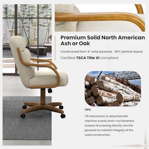 2 Set of Caster Swivel Tilt Dinning Chairs with Metal Frame B794671