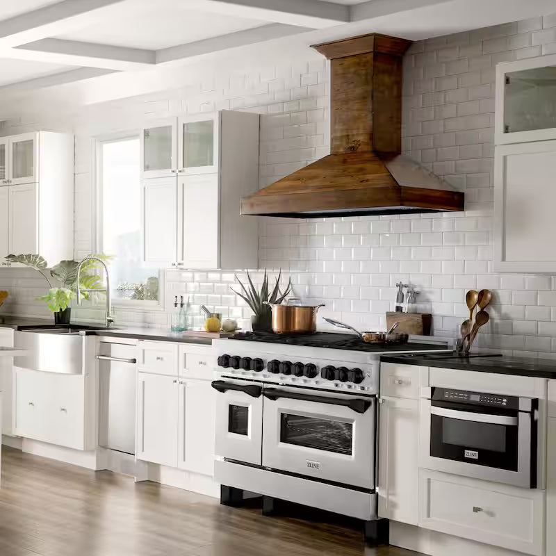 48 in. 7 Burner Double Oven Dual Fuel Range in Stainless Steel and Matte Black Z370