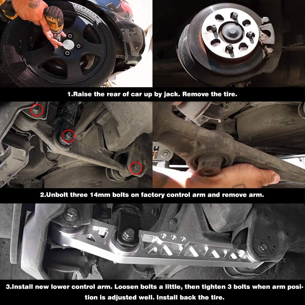 Lower Control Arms Aluminum with Bushing for Honda Civic CRX Del-Sol Acura Integra (1 Pair) W81749