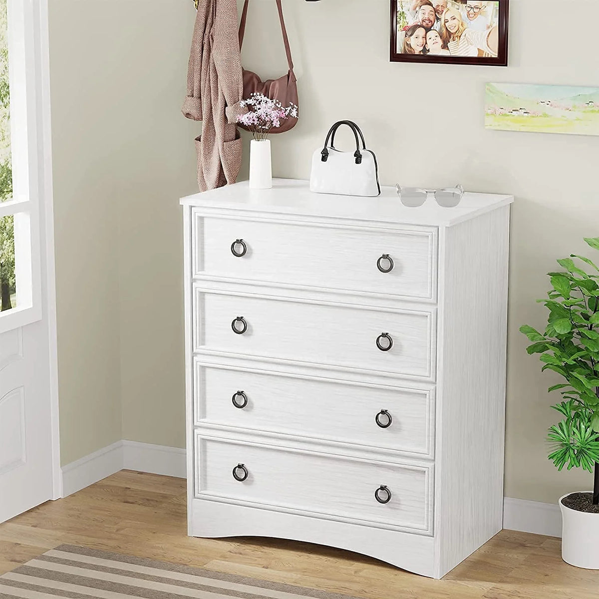 4 Drawer Gray Wood Dresser Q96905