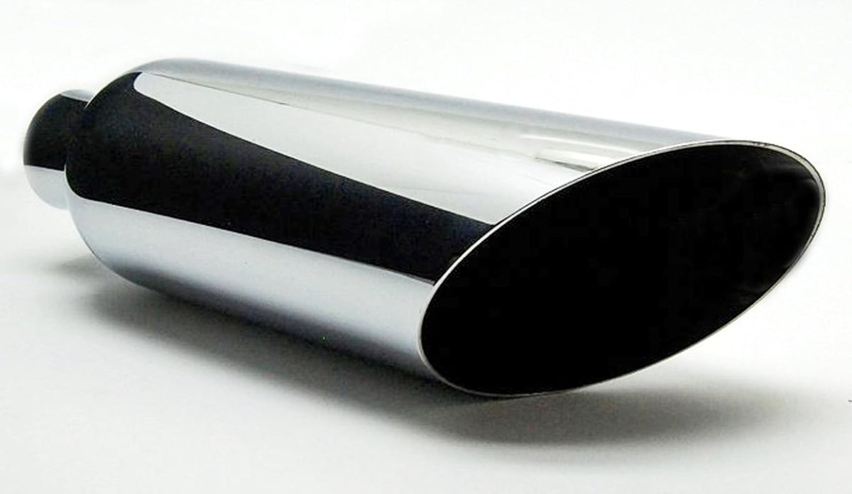 Polished Stainless Slant Exhaust Tip 6.00" X 18.00" Long 2.50" Inlet H640