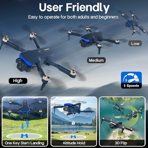 Foldable Drone with 2 Cameras 1080P HD I696