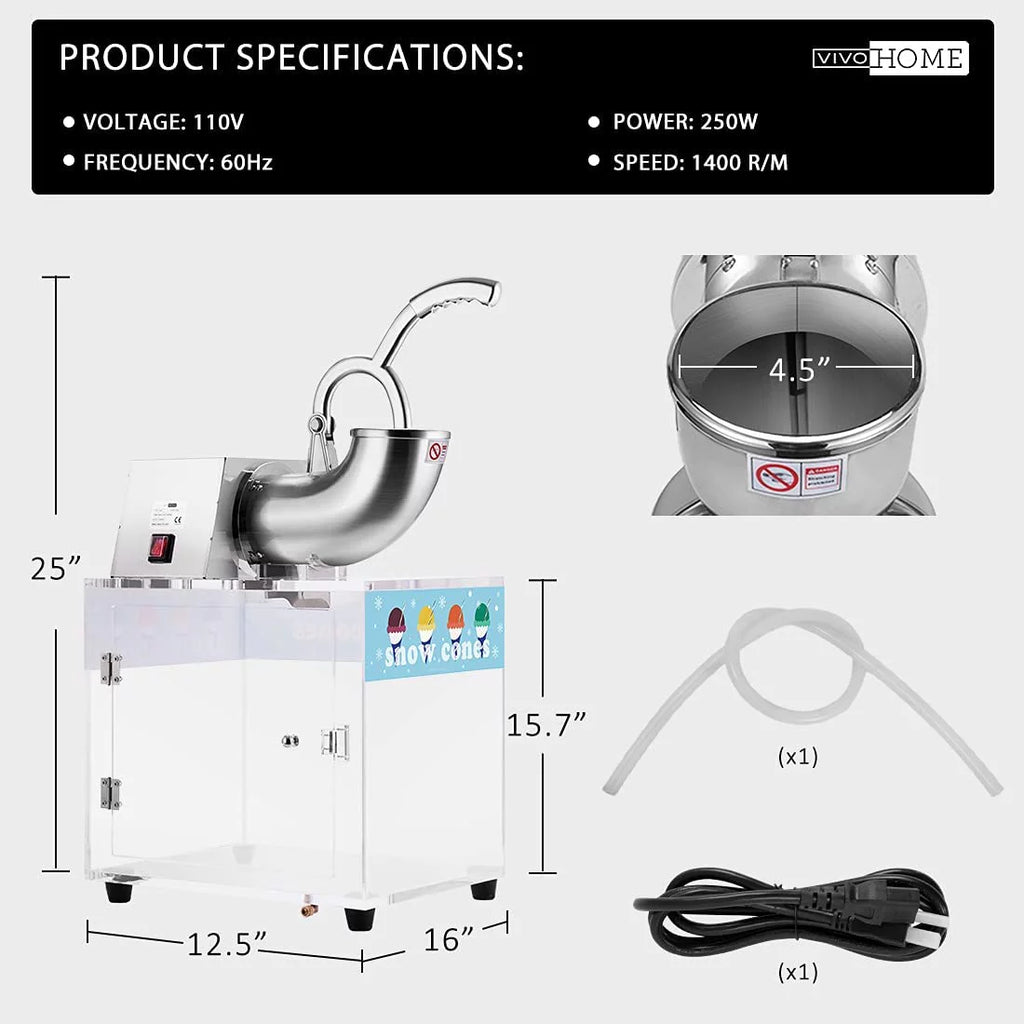 Stainless Steel Electric Ice Crusher Shaver 440lbs/hr N955887