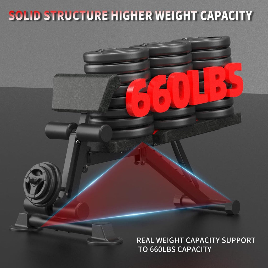 Adjustable Weight Bench 660 Lbs Incline Decline Flat O72149