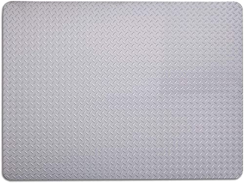 Silver Diamond Plate Under Grill Mat, 57 x 47 inches D244105