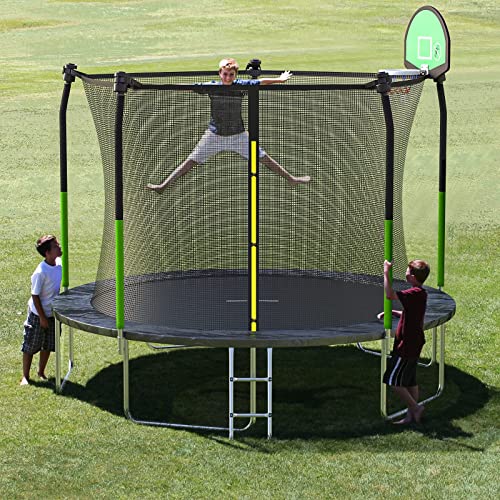 8FT 10FT 12FT 14FT 15FT Trampoline with Enclosure Net U671496