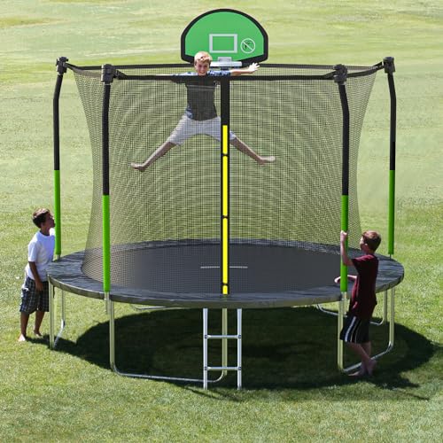 8FT 10FT 12FT 14FT 15FT Trampoline with Enclosure Net U671496