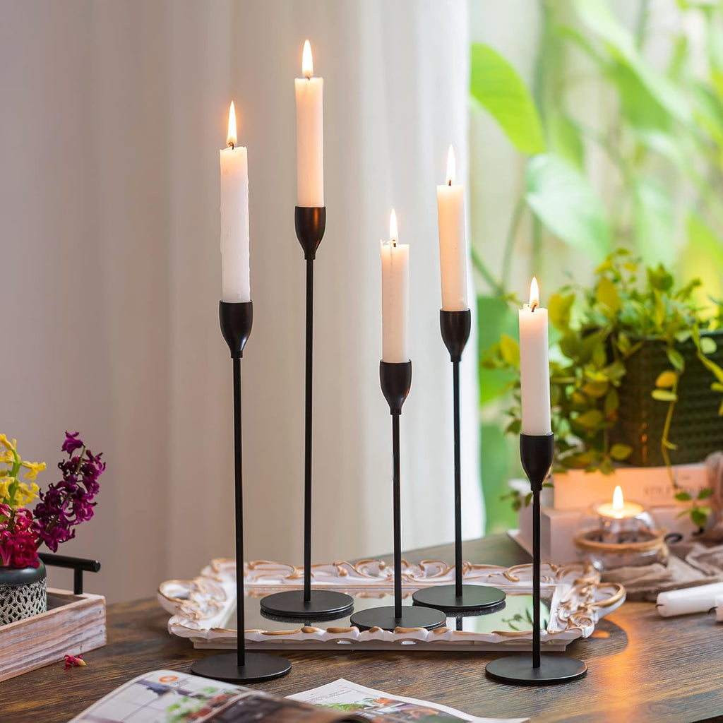 Gold Candlestick Holders Set of 5 Tall Metal R38731