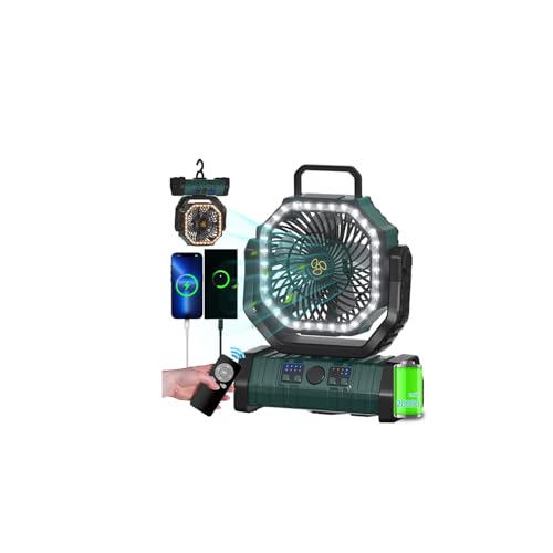 Battery Operated Portable Oscillating Fan with LED Lantern Light 20000mAh Rechargeable X358