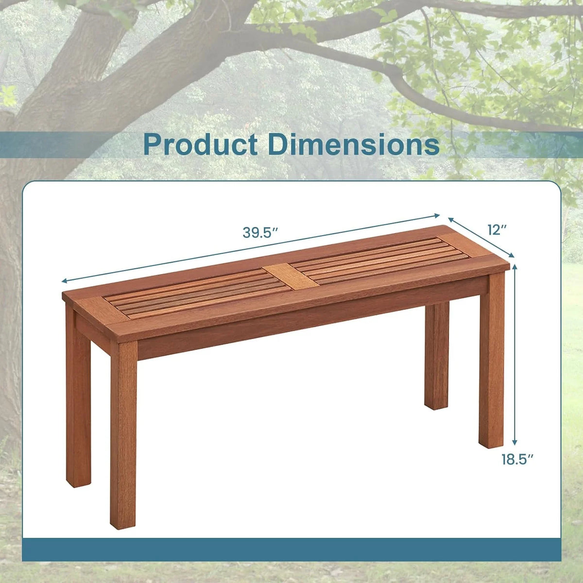 Weather Resistant Solid Wood 2 Seater Outdoor Bench D160374