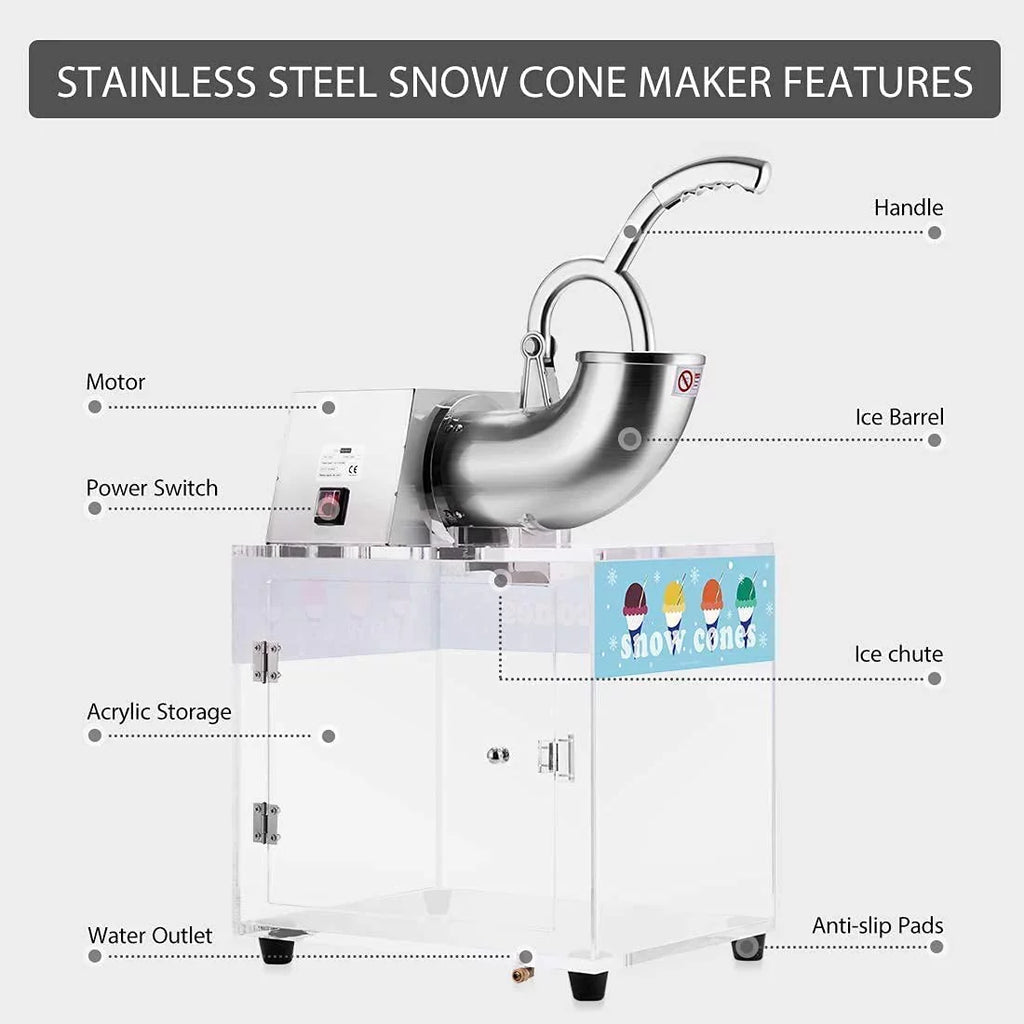 Stainless Steel Electric Ice Crusher Shaver 440lbs/hr N955887