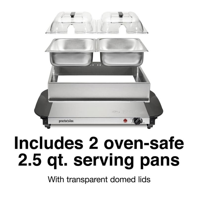 Stainless Steel Buffet Server with 2 Crocks G327