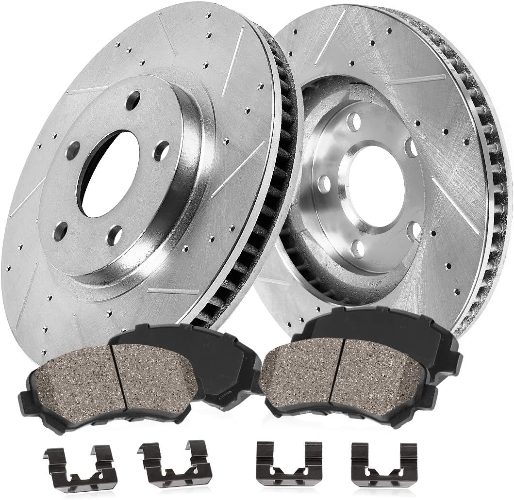2 Rotors + Ceramic Brake Pads + Clips E498