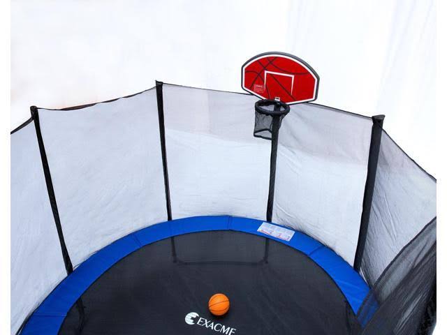 Net Ladder Basketball Hoop 8& Round Trampoline with Safety Enclosure Q641104