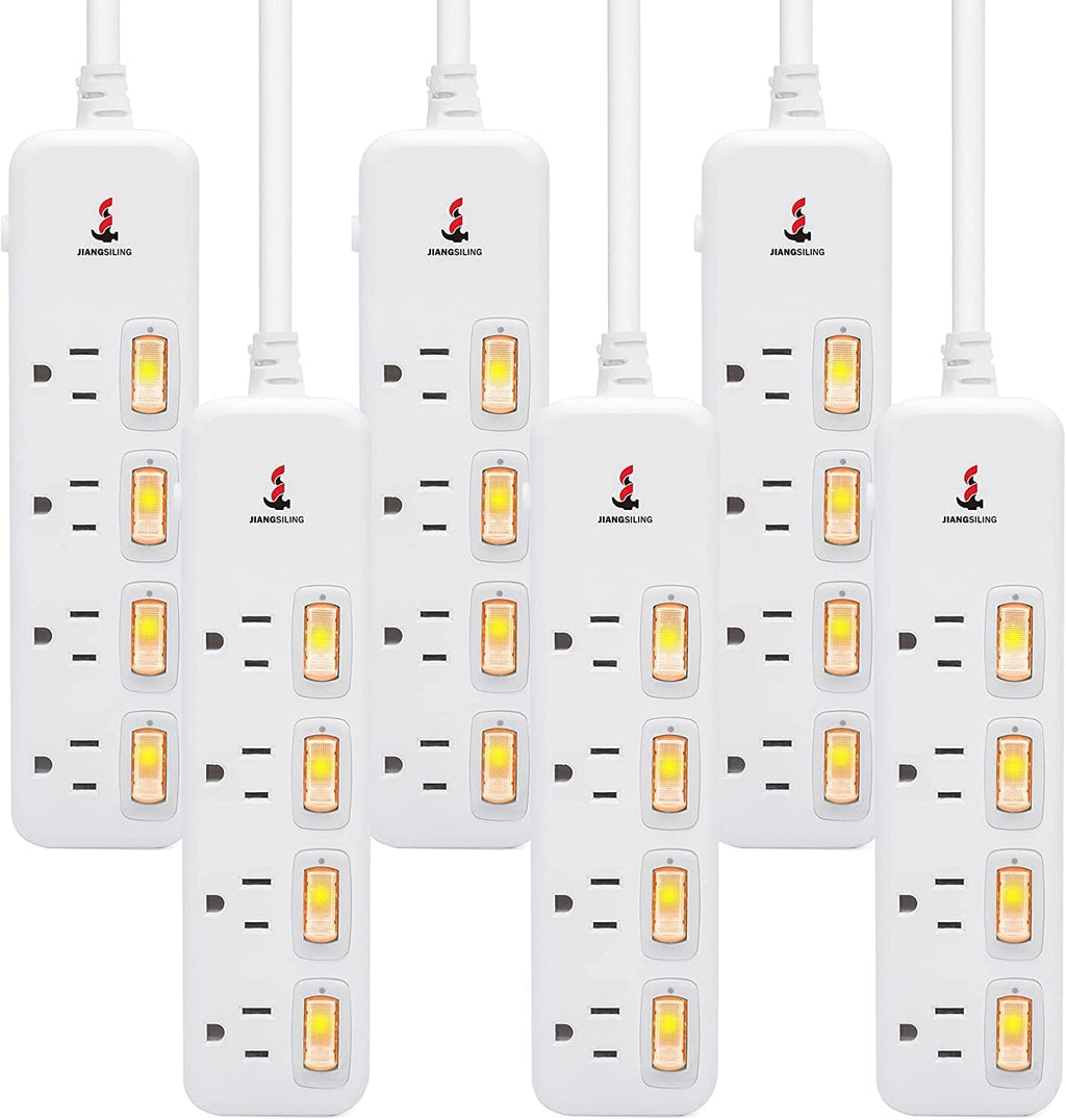 4 Outlets Surge Protector Power Strip with Individual Switch S278