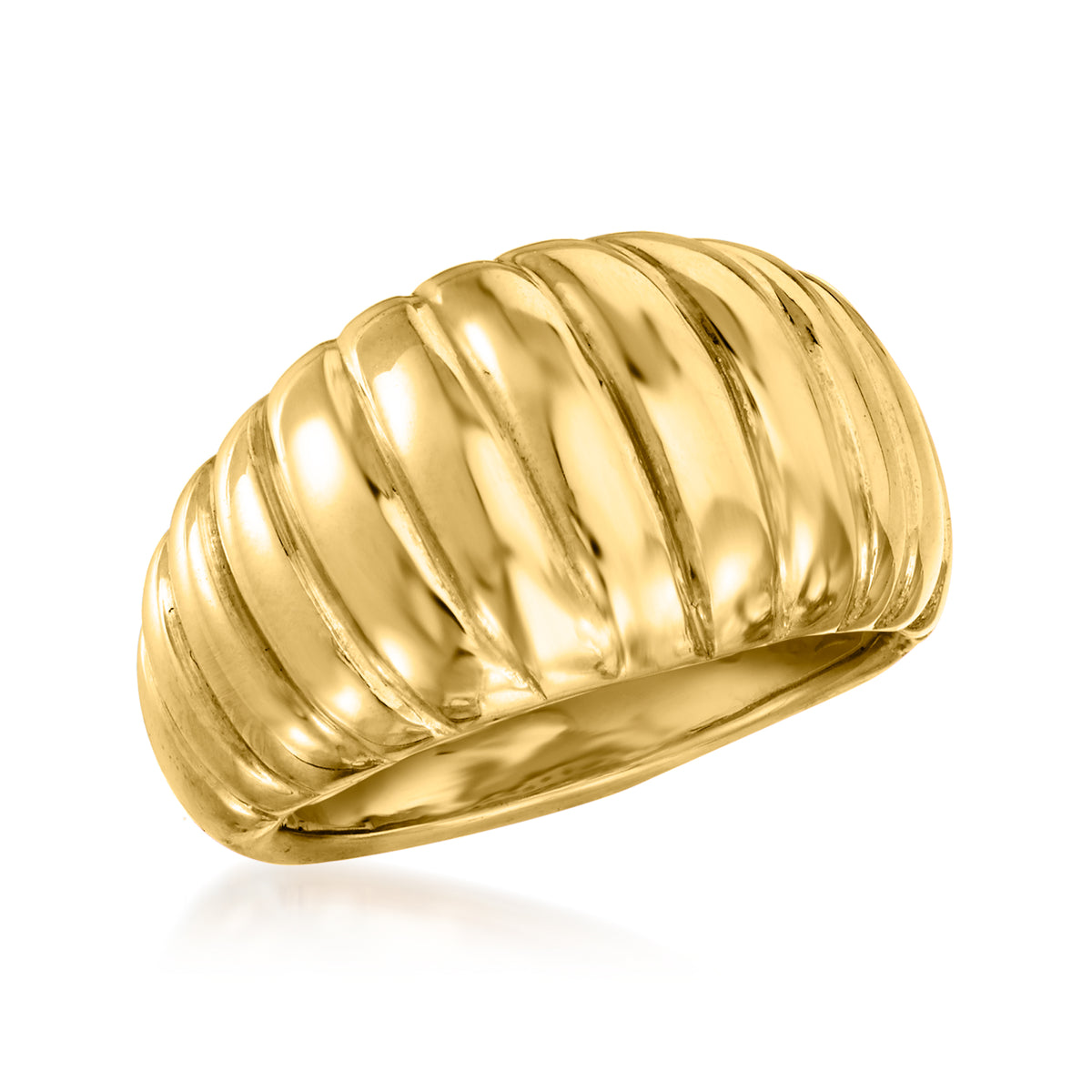 18kt Yellow Gold Electroform Dome Ring Z37699