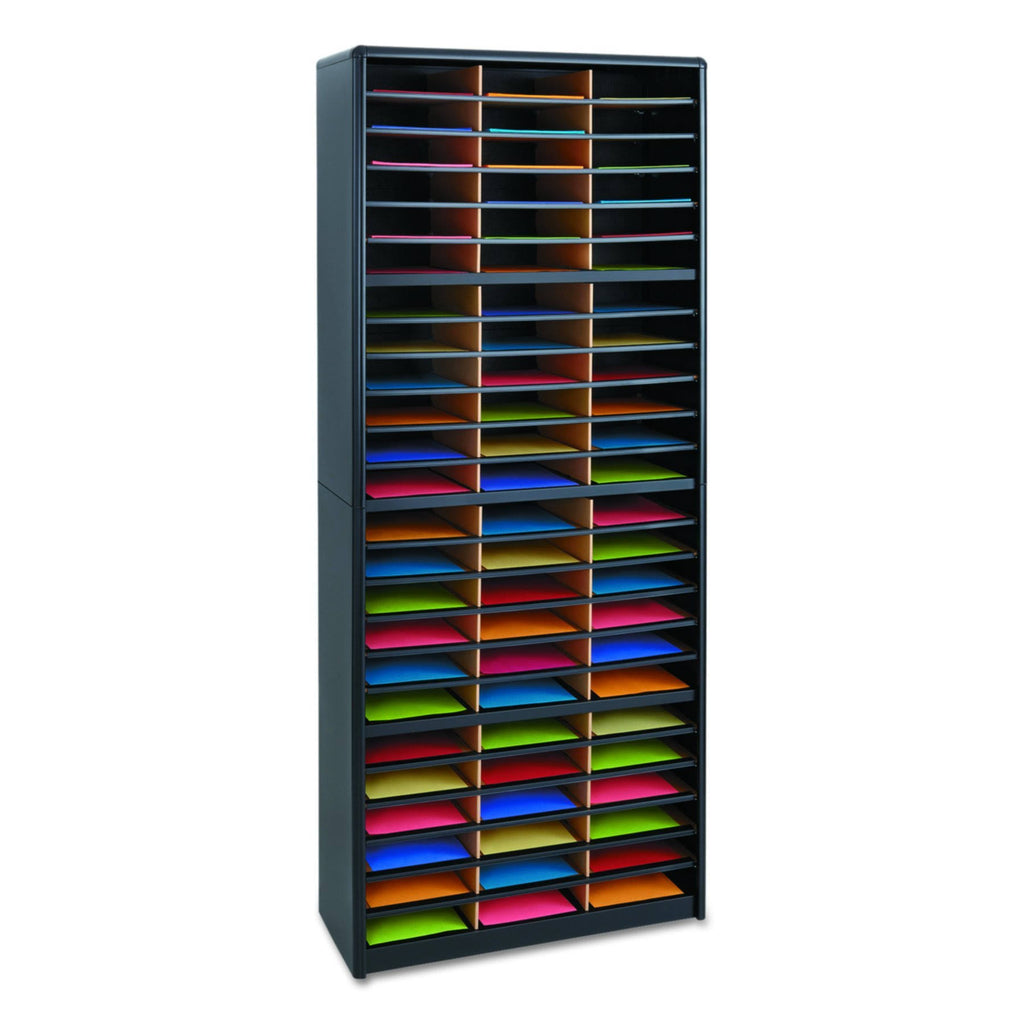 Black Fiberboard Steel Literature Organizer S2494