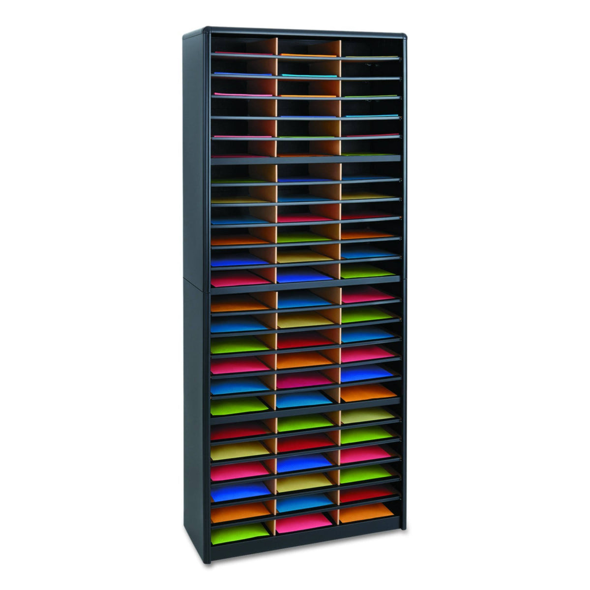 Black Fiberboard Steel Literature Organizer S2494