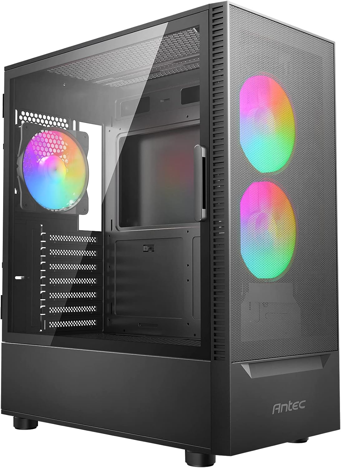 ATX Mid-Tower Case with Tempered Glass Side Panel and ARGB Fans S387
