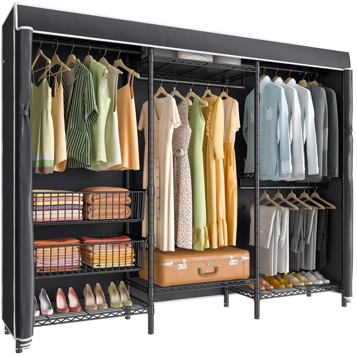 Black Portable Closet Wardrobe G31714