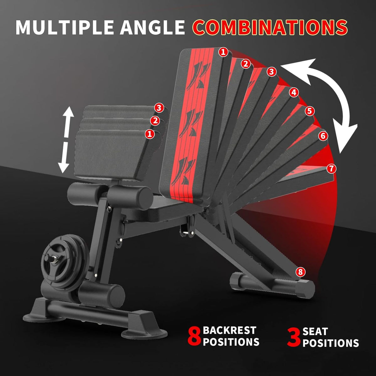 Adjustable Weight Bench 660 Lbs Incline Decline Flat O72149