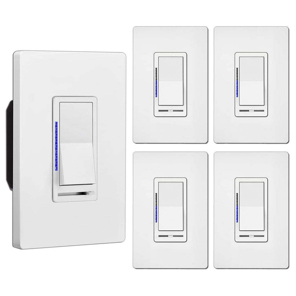 5 Pack White Digital Dimmer Switch N832