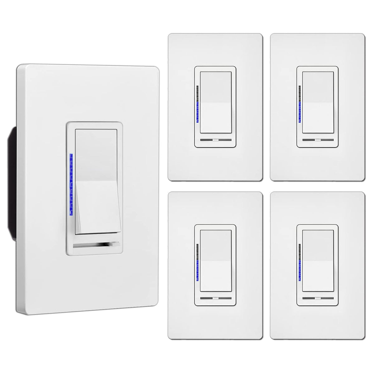 5 Pack White Digital Dimmer Switch N832