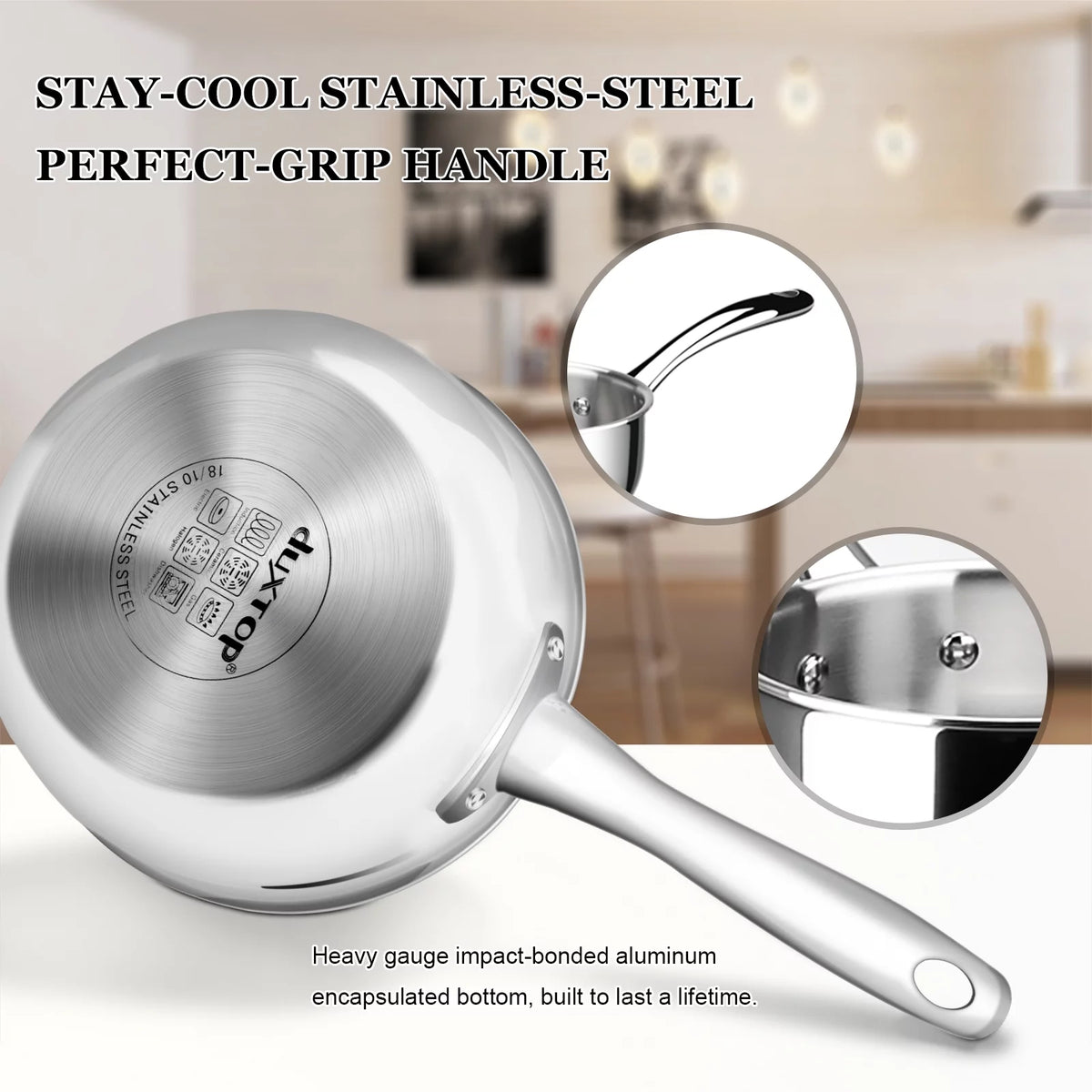 Whole-Clad Tri-Ply Stainless Steel Saucepan with Lid, 1.6 Quart R8929