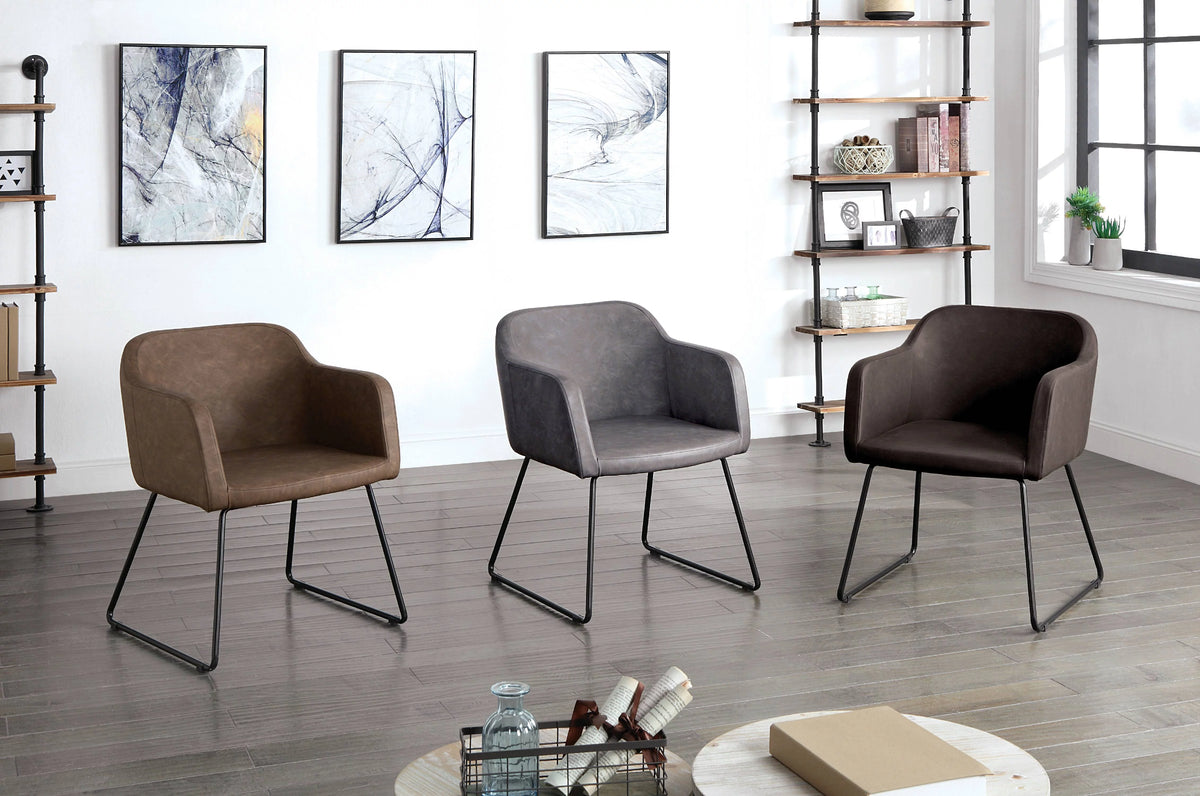 Gray Faux Leather Accent Chair G79777