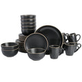 32 Piece Black Dinnerware Set E440