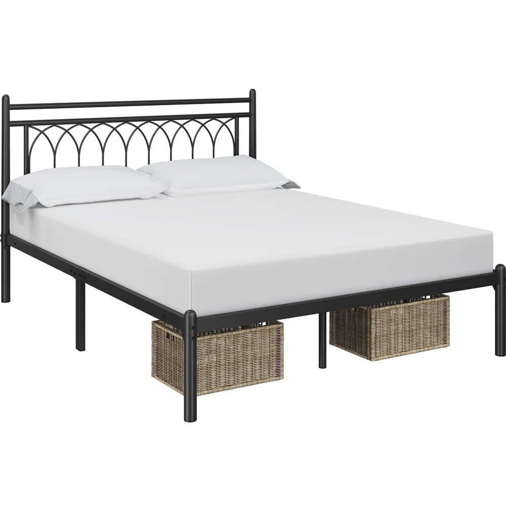 Black Queen Metal Platform Bed D4720