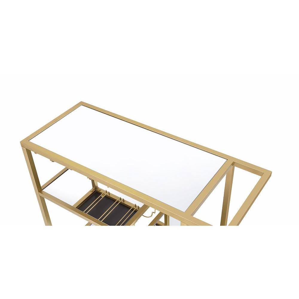 Gold and Clear Glass Serving Cart T13379