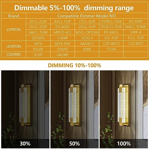Gold LED Wall Sconce 2 Pack F7227