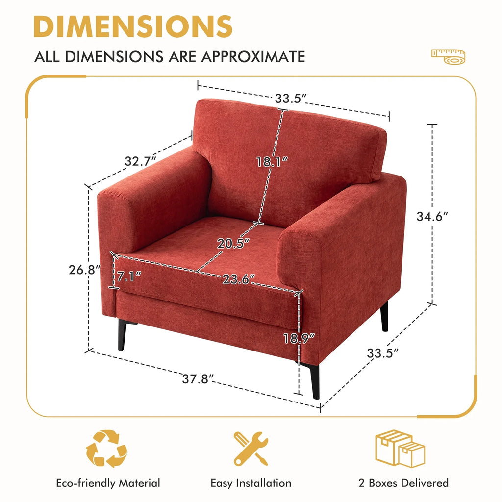 Linen Oversized Upholstered Accent Chair S32269