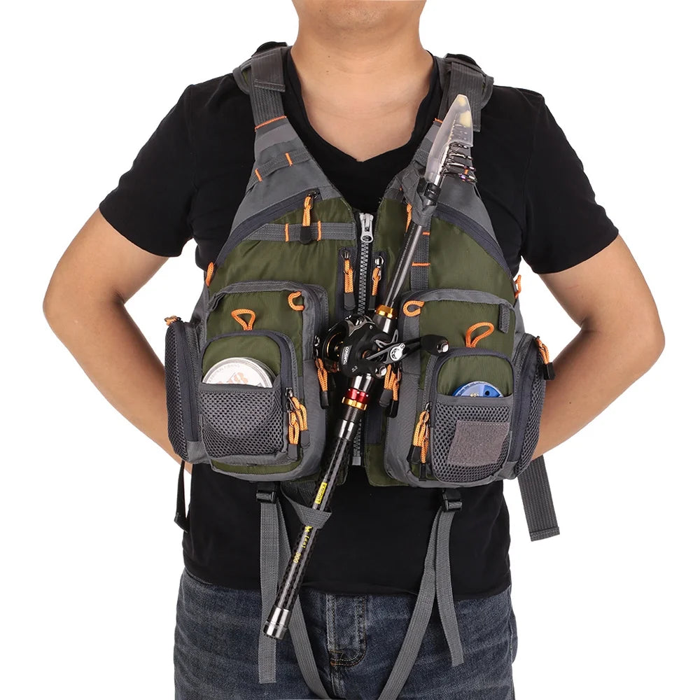 Outdoor Padded Fishing Life Jacket Swimming Sailing Waistcoat Utility Vest Floatation Device C861020
