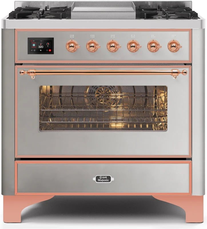 36 Dual Fuel Natural Gas Range in Stainless Steel with Copper Trim I27078