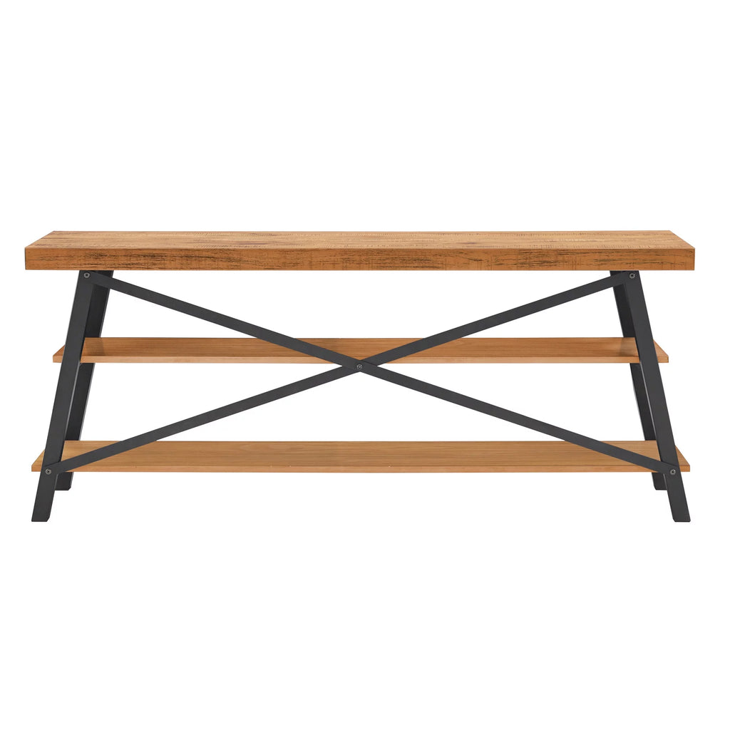 Rustic Wood and Metal TV Stand T445