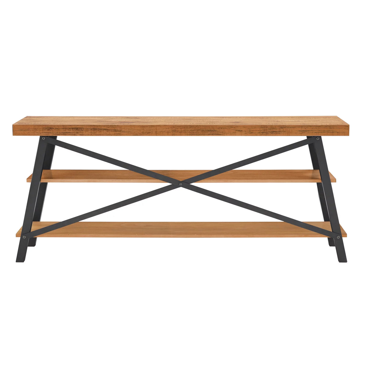 Rustic Wood and Metal TV Stand T445