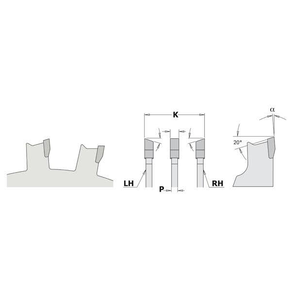 Precision Dado Set 6-Inch x 20 Teeth with 5/8-Inch Bore V276