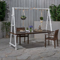 Acacia Wood Dining Table with Iron Plant Hanger U97907