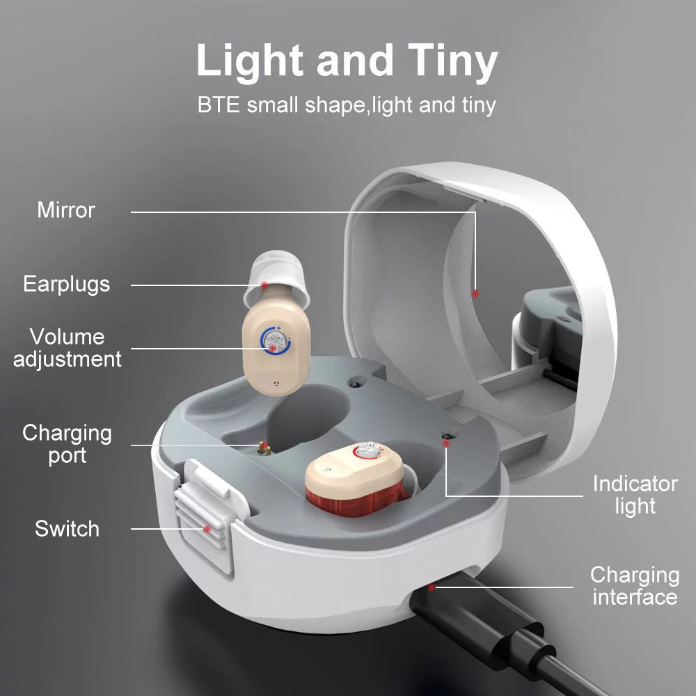 In-ear Rechargeable Sound Amplifiers with Charging Case X785