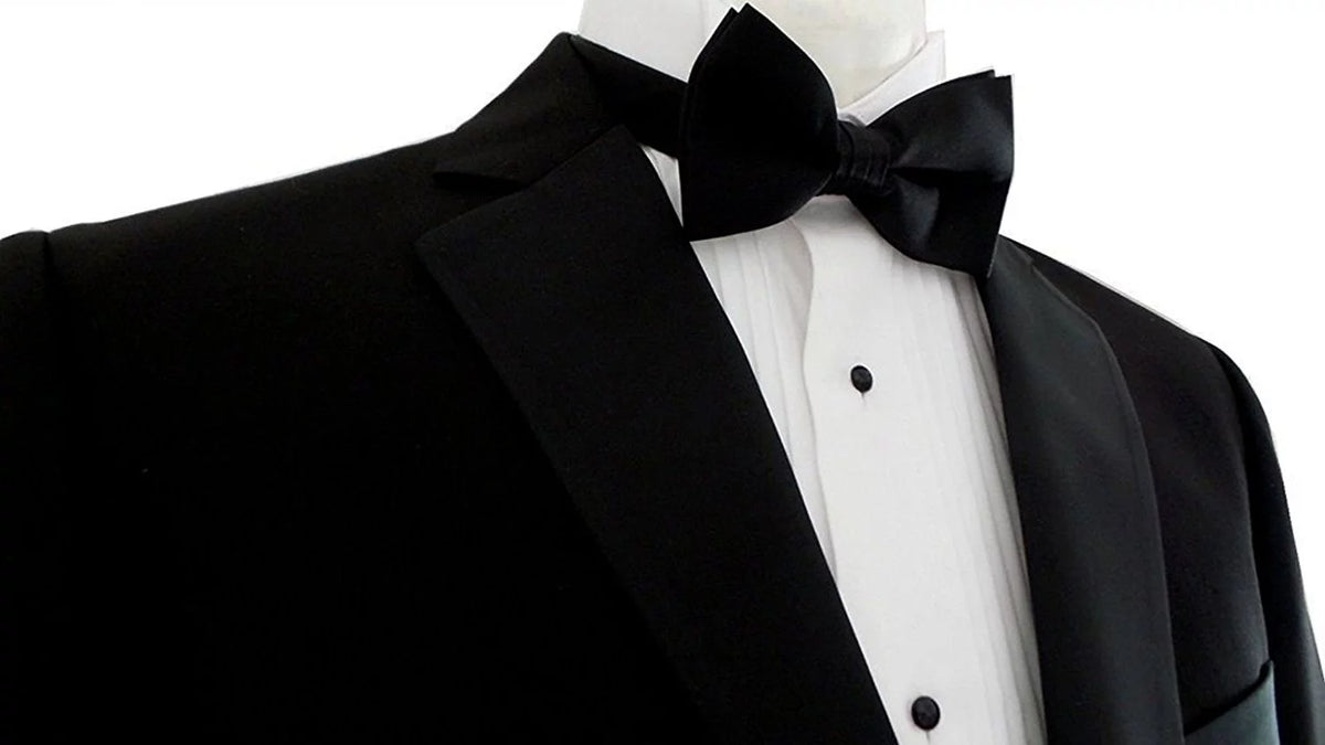 Black Single Breasted Notch Lapel Tuxedo Suit Set W232