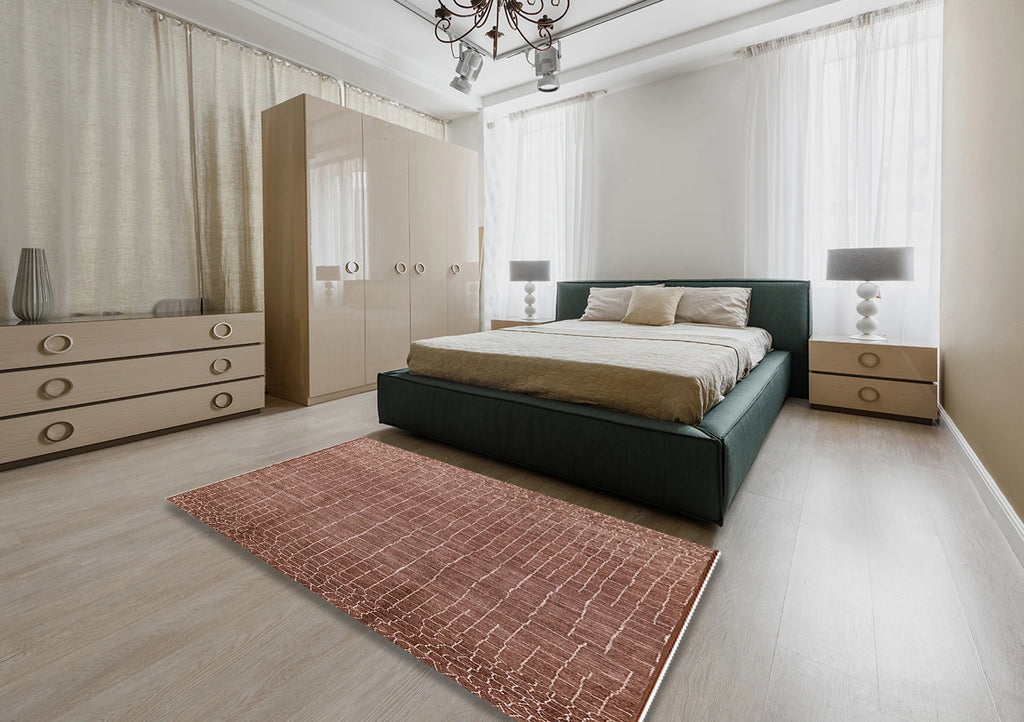 Light Copper Gold Rectangle Area Rug P7678