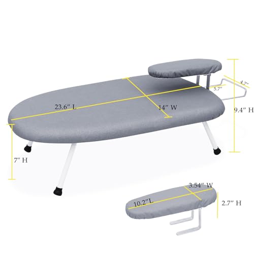 23.6" L x 14" W x 7" H Removable Sleeve Folding Legs Cotton Cover Countertop Ironing Board A506