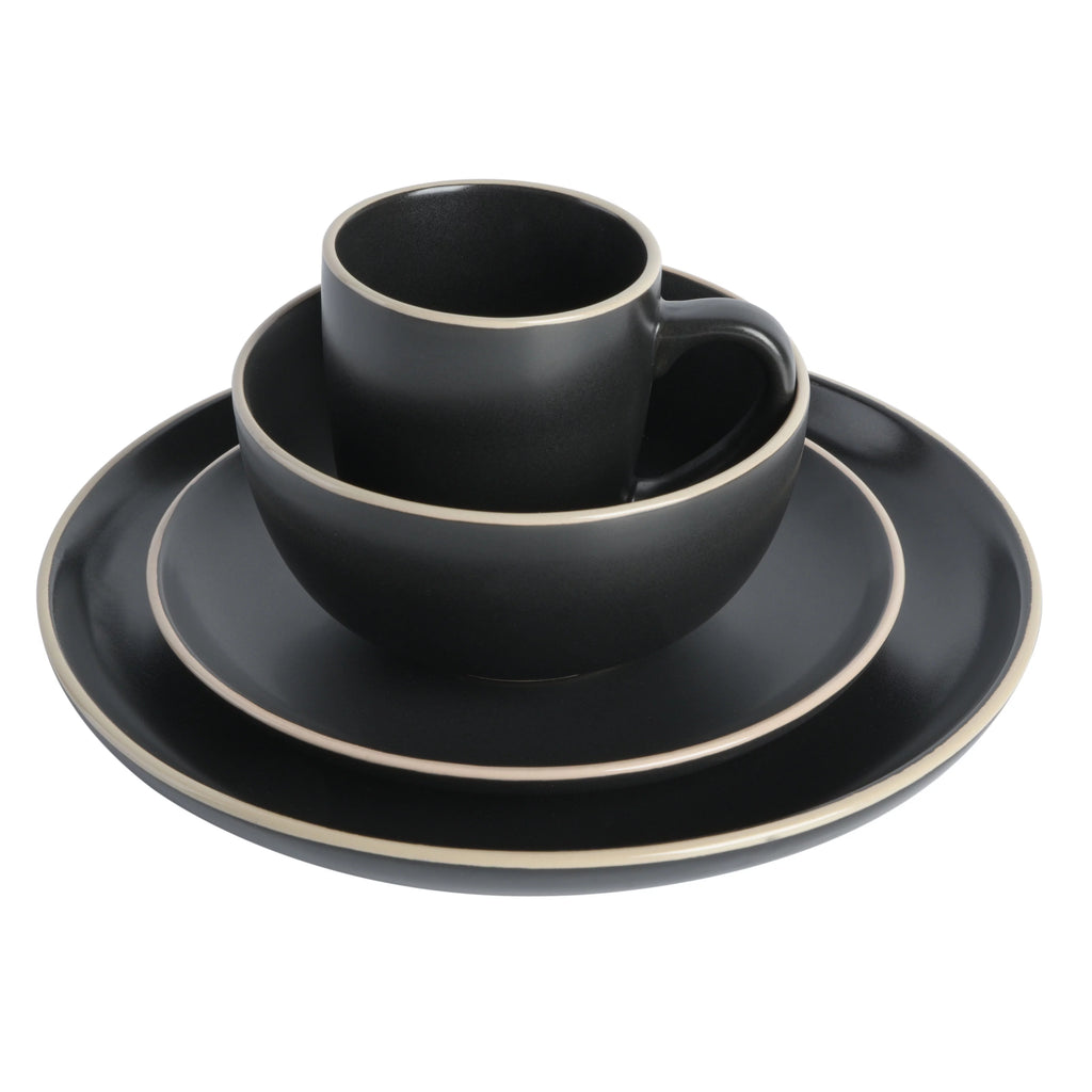 32 Piece Black Dinnerware Set E440