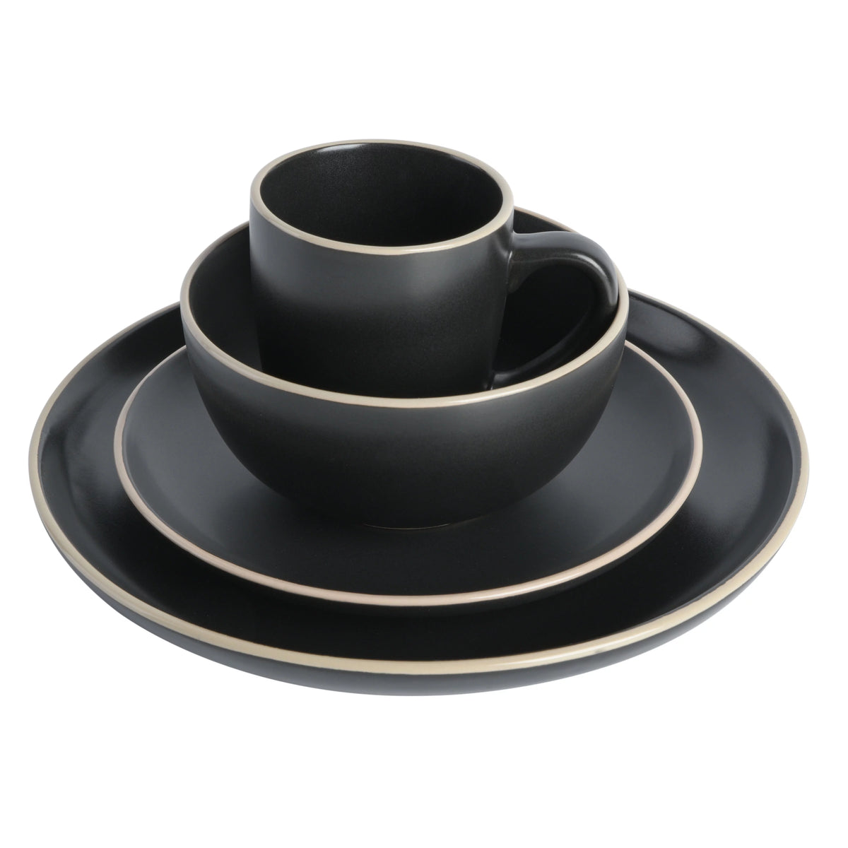 32 Piece Black Dinnerware Set E440