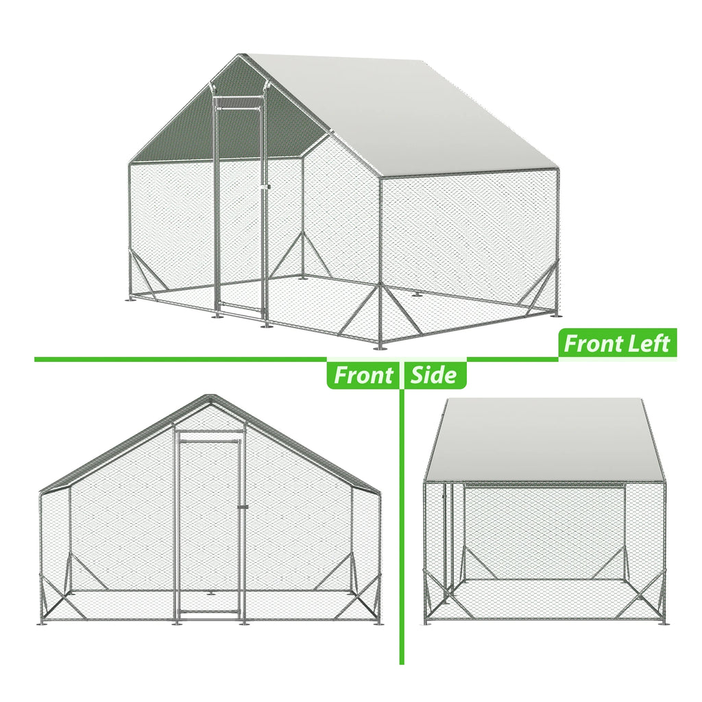 Large Metal Chicken Coop with Waterproof Cover P9866