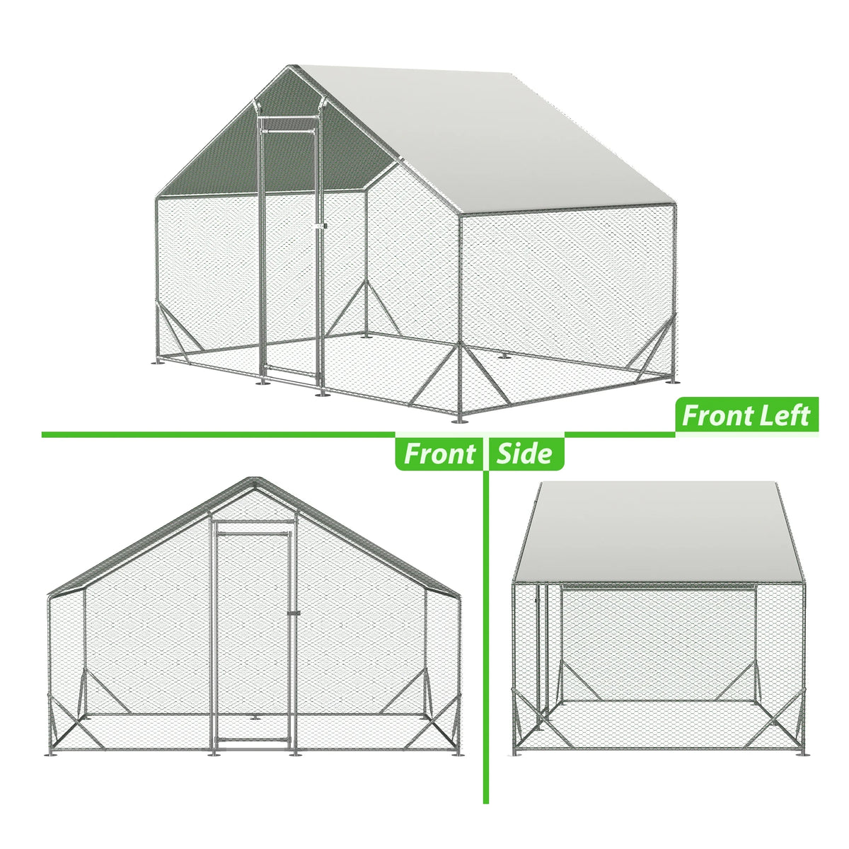 Large Metal Chicken Coop with Waterproof Cover P9866