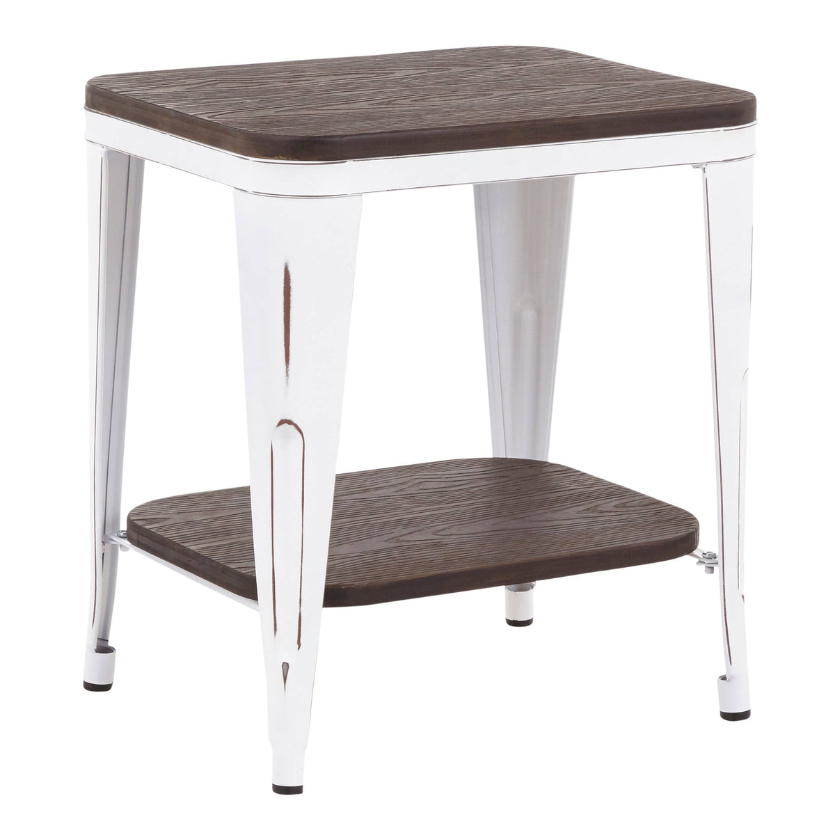 Industrial Wood and Metal End Table P232