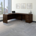 72W Corner Desk with 48W Return and Mobile File Cabinet in Mocha Cherry A1951